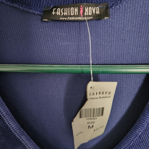 Fashion Nova Deep Blue V-Neck Bodysuit - Picture 3 of 3